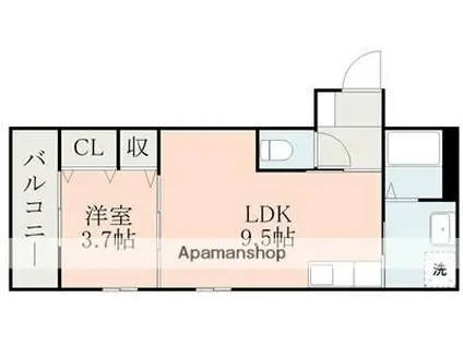 EMOOR光の森 A(1LDK/1階)の間取り写真