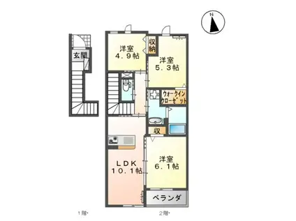 STEINFELDⅡ(3LDK/2階)の間取り写真
