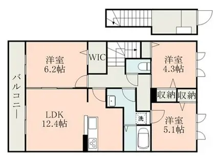 RIZELL A(3LDK/2階)の間取り写真
