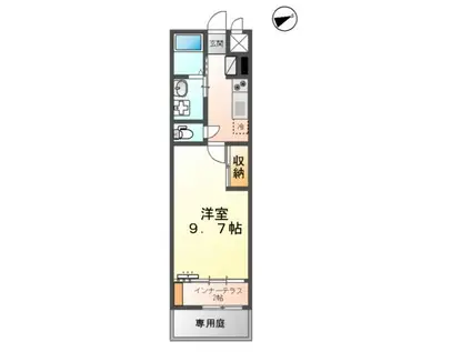 ルラシオン大津(1K/1階)の間取り写真