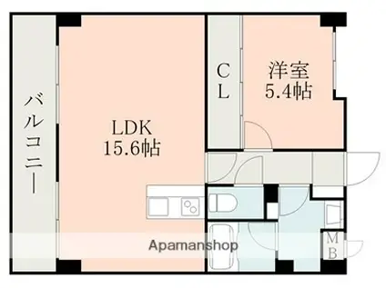 テクノマンション大津Ⅱ(1LDK/7階)の間取り写真