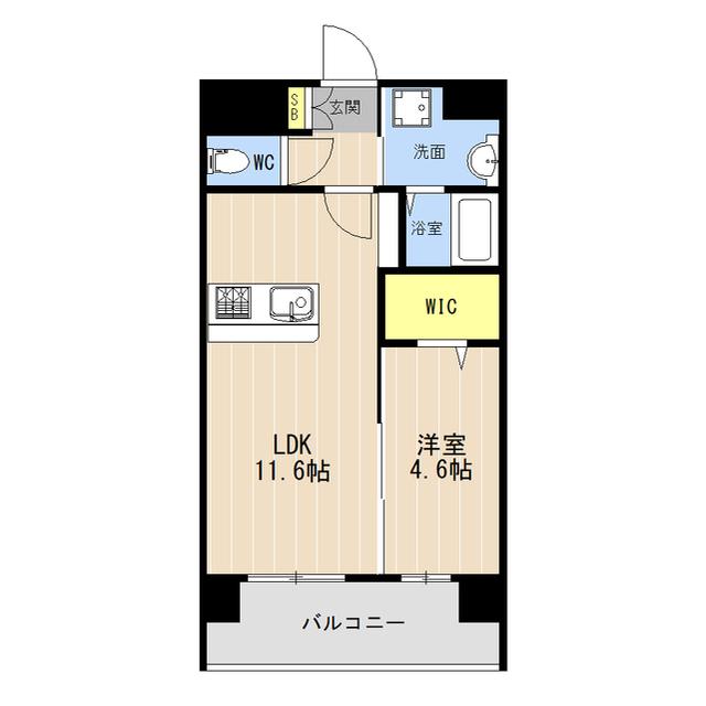 LIBTH菊陽227(1LDK/7階)の間取り写真