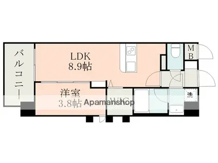 大津331BLD(1LDK/3階)の間取り写真