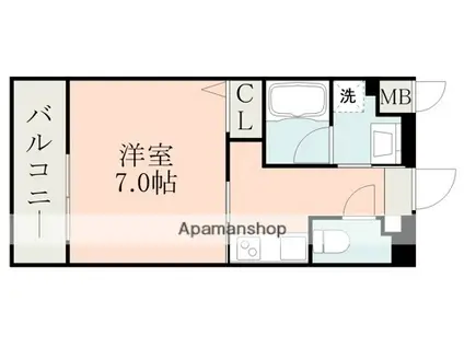 ラ・シック菊陽Ⅲ(1K/2階)の間取り写真