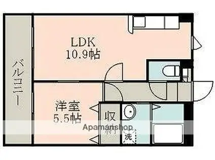 レガメント(1LDK/3階)の間取り写真