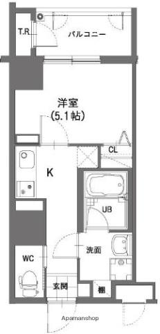 LA CHIC CERISE(1K/11階)の間取り写真