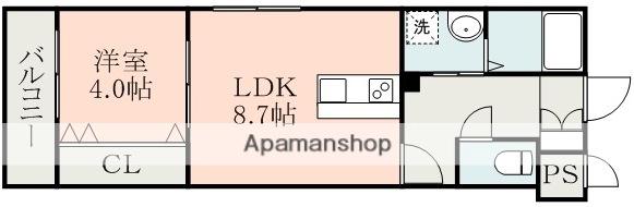 グランドゥール黒髪(1LDK/3階)の間取り写真