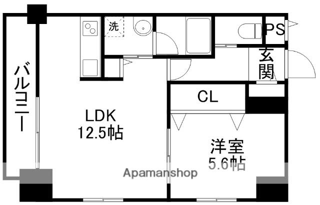 テクノマンション大津(1LDK/9階)の間取り写真
