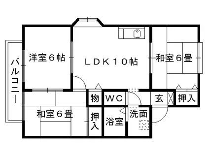 セジュール武蔵ヶ丘A棟(3LDK/1階)の間取り写真