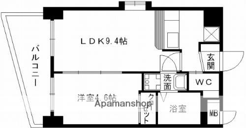 AXIS神水(1LDK/7階)の間取り写真