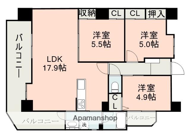 サクシード(3LDK/3階)の間取り写真
