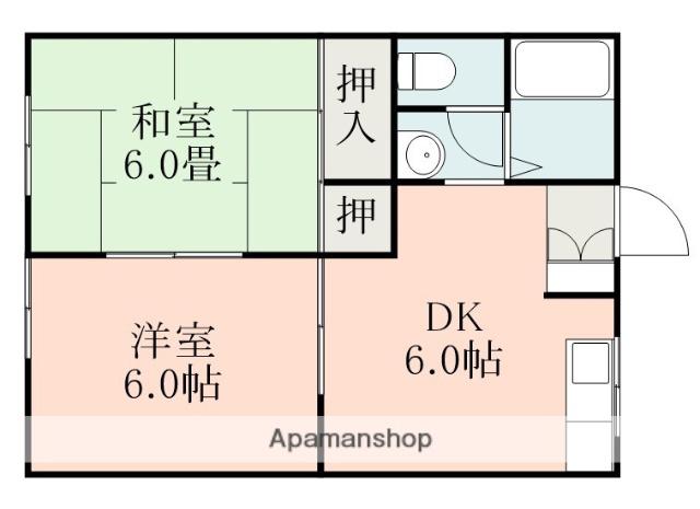 ルミエール一吉Ⅱ(2DK/2階)の間取り写真