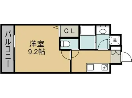 クロノスⅥ子飼橋(1K/2階)の間取り写真