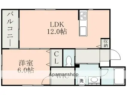 リブズ菊池Ⅲ(1LDK/2階)の間取り写真
