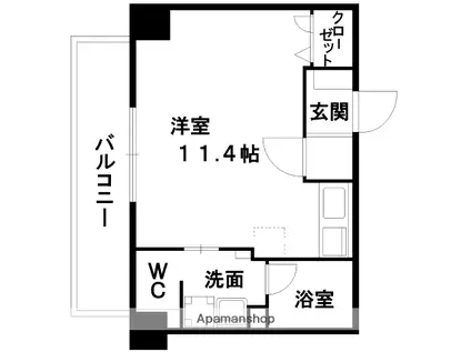 コネクト新水前寺(ワンルーム/4階)の間取り写真