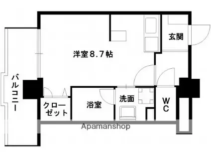 コネクト新水前寺(ワンルーム/8階)の間取り写真