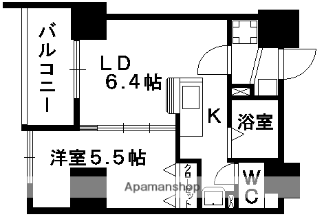 S-FORT保田窪(1LDK/4階)の間取り写真