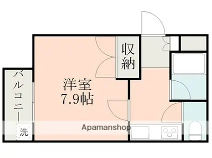 京町マンション(1K/1階)の間取り写真