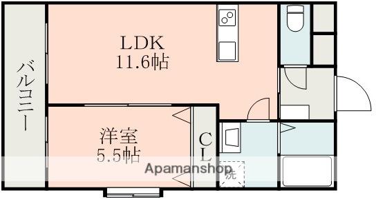 サンシャイン広木Ⅱ(1LDK/1階)の間取り写真