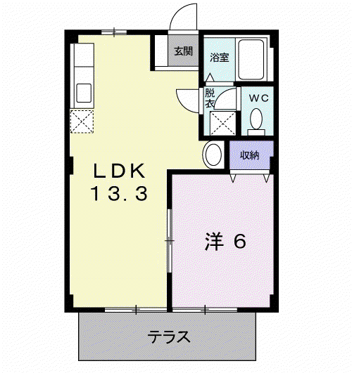 STハイツ(1LDK/1階)の間取り写真