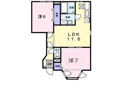 エクセルハイムⅡ(2LDK/1階)の間取り写真
