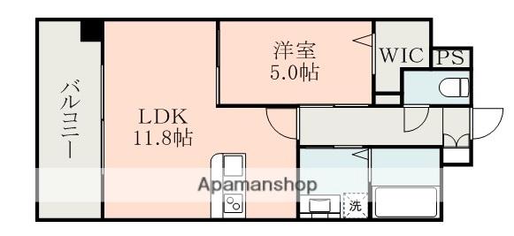ロザリアン坪井(1LDK/7階)の間取り写真