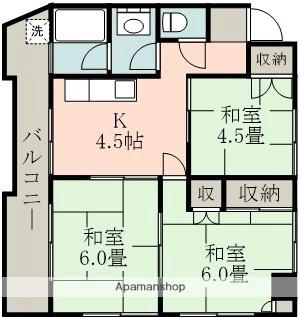 第5ノブハウス(3K/4階)の間取り写真