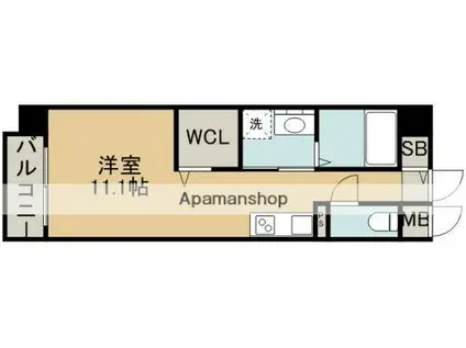 PROSPERITA(ワンルーム/4階)の間取り写真