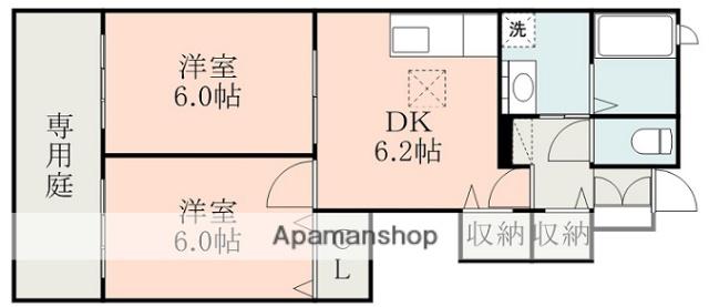 スプリング山鹿(2DK/1階)の間取り写真