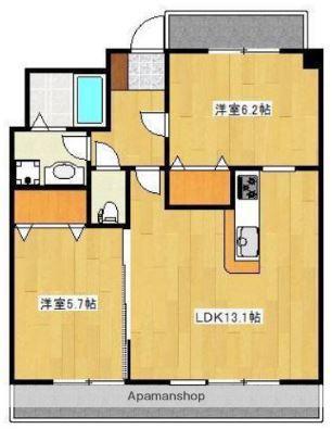 クロノス30新町Ⅱ(2LDK/4階)の間取り写真