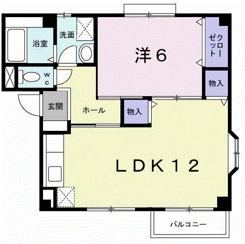 ヴェルドミール野田Ⅲ(1LDK/1階)の間取り写真