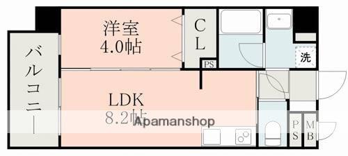 ラ・シック菊陽Ⅱ(1LDK/4階)の間取り写真