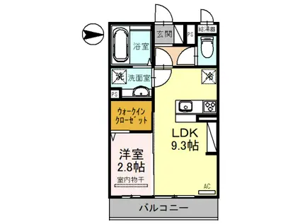 セレブ琴平(1LDK/3階)の間取り写真