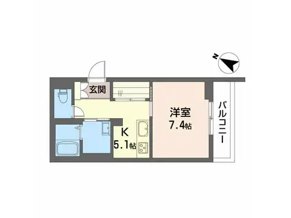 PARADISO本荘(1K/3階)の間取り写真