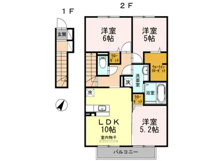 エクセル新外I(3LDK/2階)の間取り写真