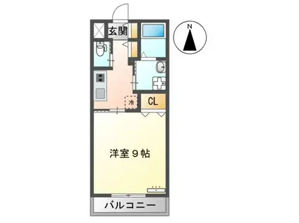 PLUMA BRANCA(1K/2階)の間取り写真