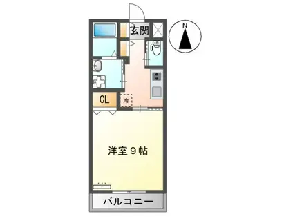 PLUMA BRANCA(1K/2階)の間取り写真