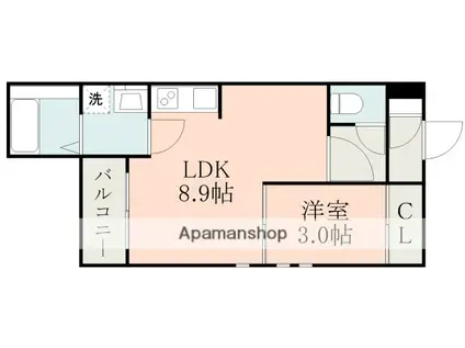 REGALEST熊本駅南(1LDK/3階)の間取り写真