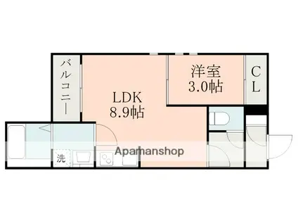 REGALEST熊本駅南(1LDK/3階)の間取り写真