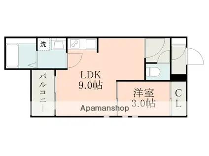 REGALEST熊本駅南(1LDK/1階)の間取り写真