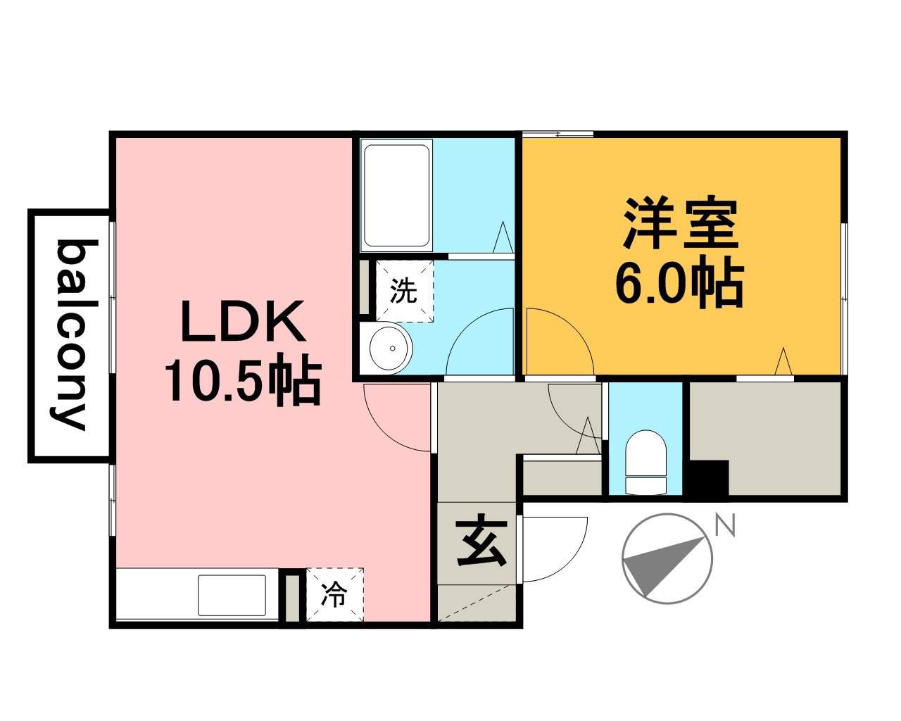 リバティコート(1LDK/1階)の間取り写真