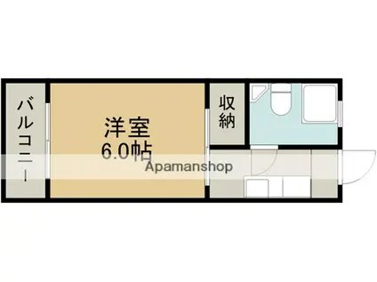 ユキヤビル(1K/3階)の間取り写真