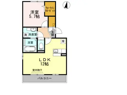 リベールⅢ(1LDK/3階)の間取り写真