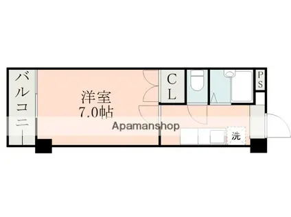 マーカス川鶴(1K/4階)の間取り写真