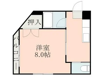 ロフティトライアングル(1K/1階)の間取り写真