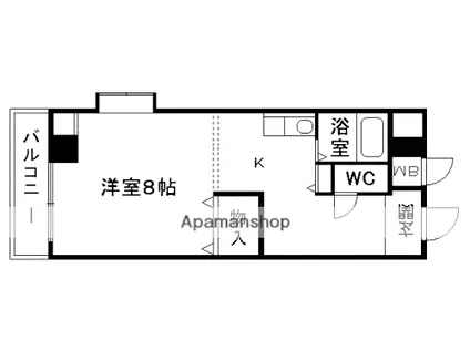 シティーガーデン水前寺(ワンルーム/7階)の間取り写真