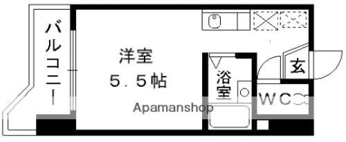 ルフェール熊本通町(ワンルーム/3階)の間取り写真