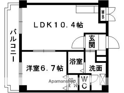 GROOVY(1LDK/3階)の間取り写真