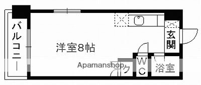 ハウベスト1番館上熊本(ワンルーム/1階)の間取り写真