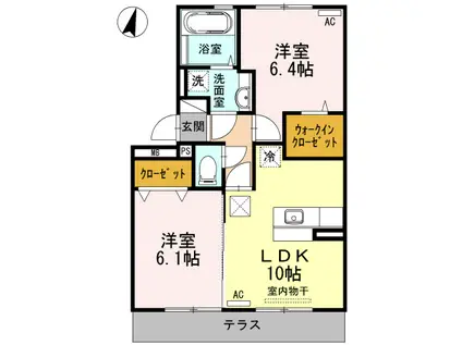 ソフィア(2LDK/1階)の間取り写真